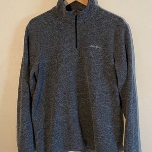 Grey Eddie Bauer fleece quarter zip